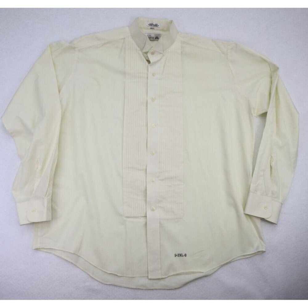 Chaplin Men's Tuxedo Shirt Size 2XL 38/39 Ivory Cream Pleated Formal